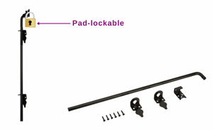 Pad-lockable Steel Drop Cane with Hardware Black